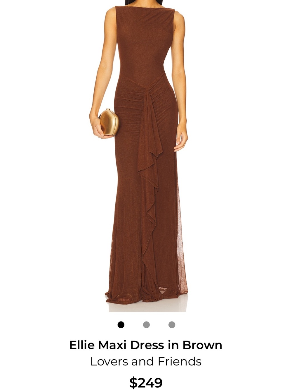 Lovers + Friends Ellie Maxi Dress in Chocolate Brown